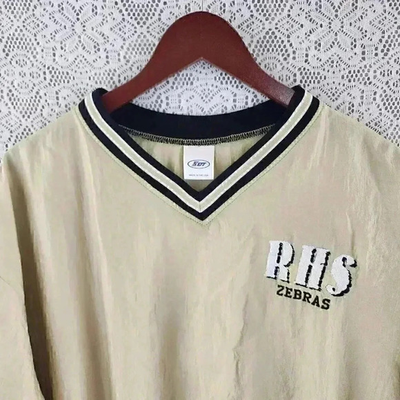Vintage Neff RHS Zebras V Neck Pullover Men's Windbreaker Shirt XL - Picture 3 of 9